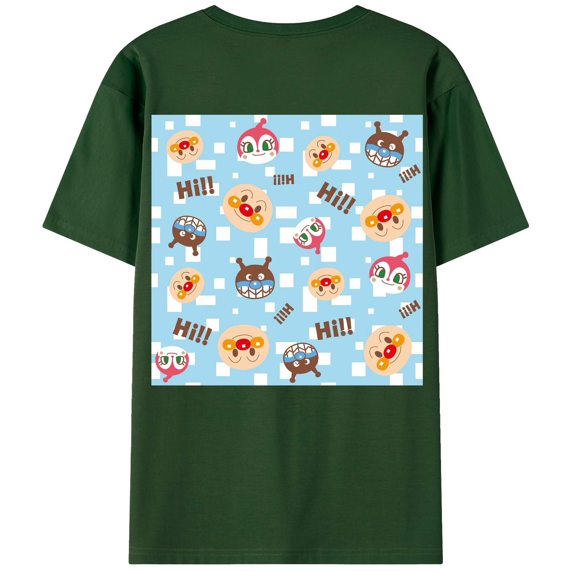 （画像用） アンパンマン Anpanman 綿100％半袖Tシャツ（背面プリント）